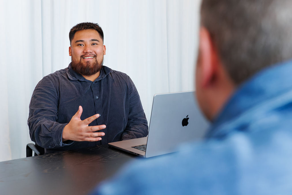 Team discussion in the office